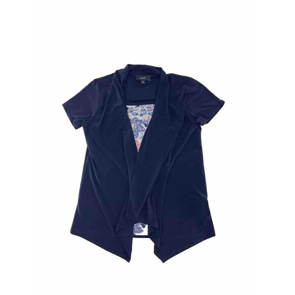 NAIF Woman's One Piece Short Sleeve Liquid Knit Floral Blouse Size Small Career - Picture 3 of 9